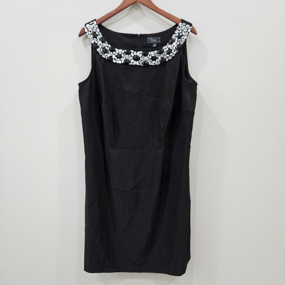Womens Beaded Pencil Dress 18 Black Embellished Cocktail Whimsical Fairy Party